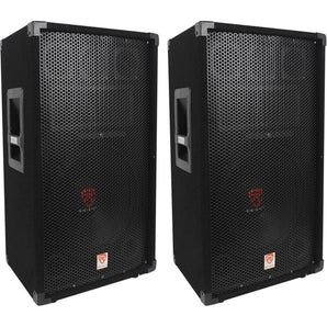 (2) Rockville RSG12 12” 3-Way 1000 Watt 8-Ohm Passive DJ/Pro Audio PA Speaker