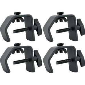 (4) Rockville LC70 Heavy Duty C Clamps Mount Light Up to 70 LBS, Adjustable Knob