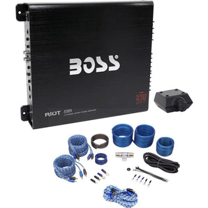Boss Audio R3004 1200 Watt 4-Channel Car Audio Stereo Amplifier+Remote+Amp Kit