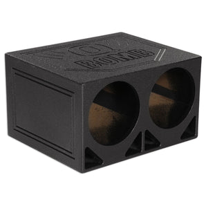 Qpower QBOMB10TB Dual 10 Inch Triangle Ported Subwoofer Box w/Bedliner Spray