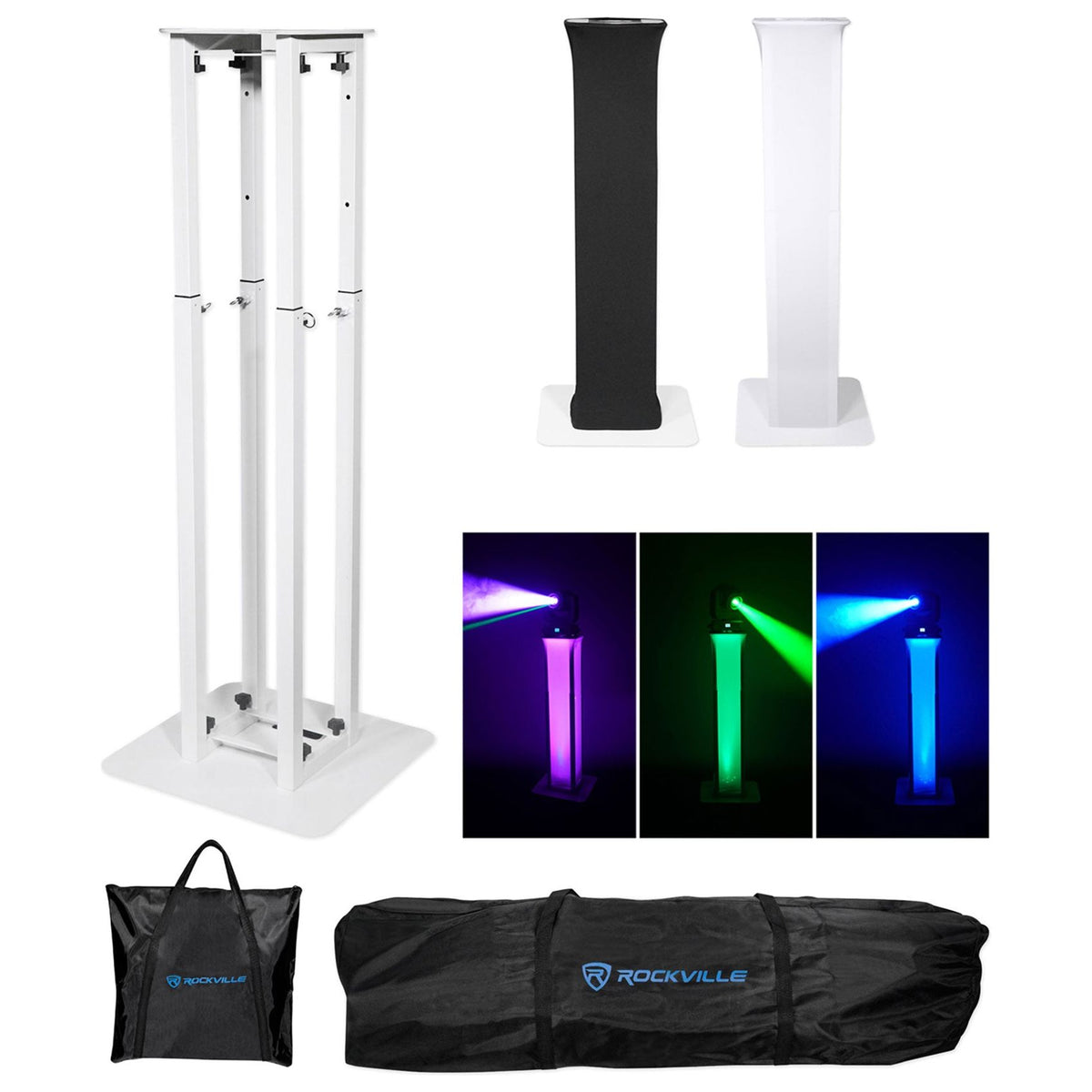 JRX215 PA Speakers with Totem Style Speaker Stands