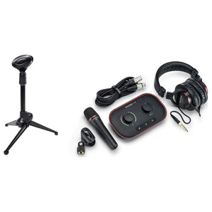 Focusrite Vocaster One Studio USB-C Podcasting Interface+Mic+Stand+Headphones