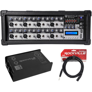 Rockville RPM85 2400w Powered 8 Channel Mixer/USB, Effects/Bluetooth+DI Box
