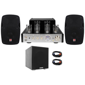 Rockville BluTube Tube Amplifier/Home Theater Bluetooth Receiver+8" Speakers+Sub