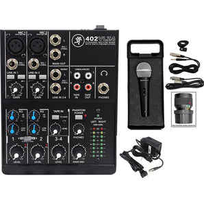 Mackie 402VLZ4 4-channel Compact Mixer w/ 2 ONYX Preamps+Microphone+XLR Cable