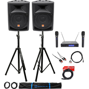 Rockville Powered Dual 8" Karaoke Machine/System 4 Youtube/iPad/iPhone/Laptop/TV