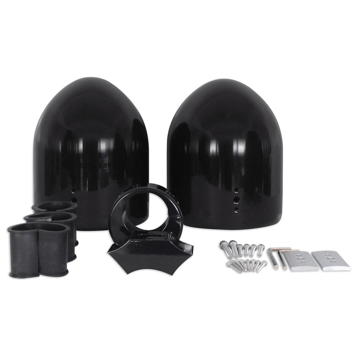DMAC80B Dual 7.7" Black Aluminum Wakeboard Tower Speaker Pods+Covers