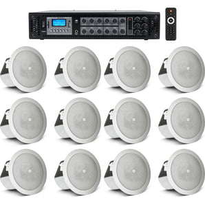 (12) JBL 3" Ceiling Speakers+6-Zone Bluetooth Amplifier For Restaurant/Bar/Cafe