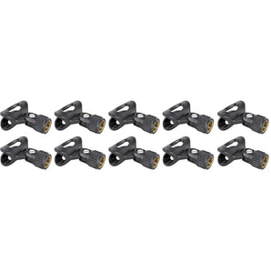 10 Rockville Universal Microphone Clip Clips For Wired Mic Such as SM57/SM58 Etc