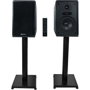Rockville ELITE-5B 5.25" Powered Bookshelf Speakers Bluetooth/Optical+21" Stands