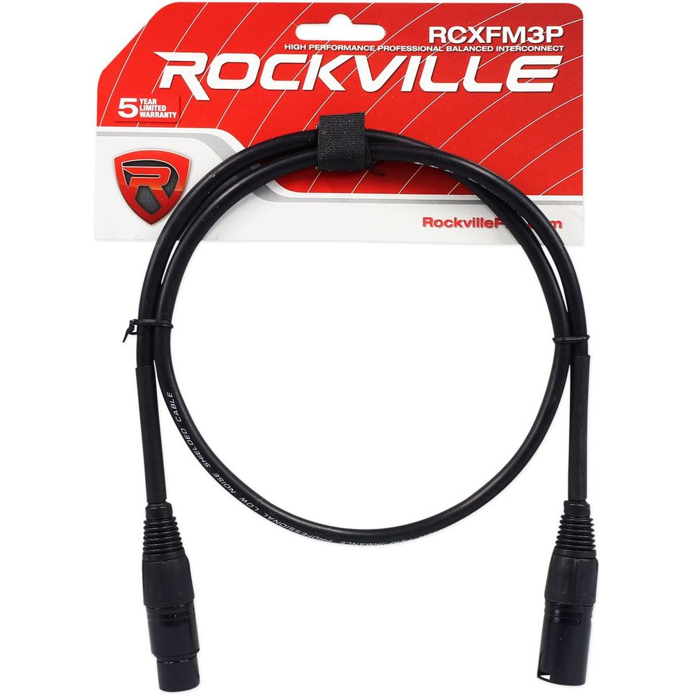 4 3' Female to Male XLR Cables 100% Copper (Black, Blue, Red, and Yellow)