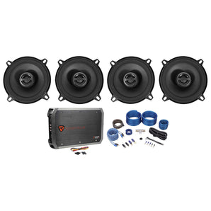 (4) ALPINE S-S50 170w 5.25" 5 1/4" Car Speakers+4-Channel Amplifier+Wire Kit