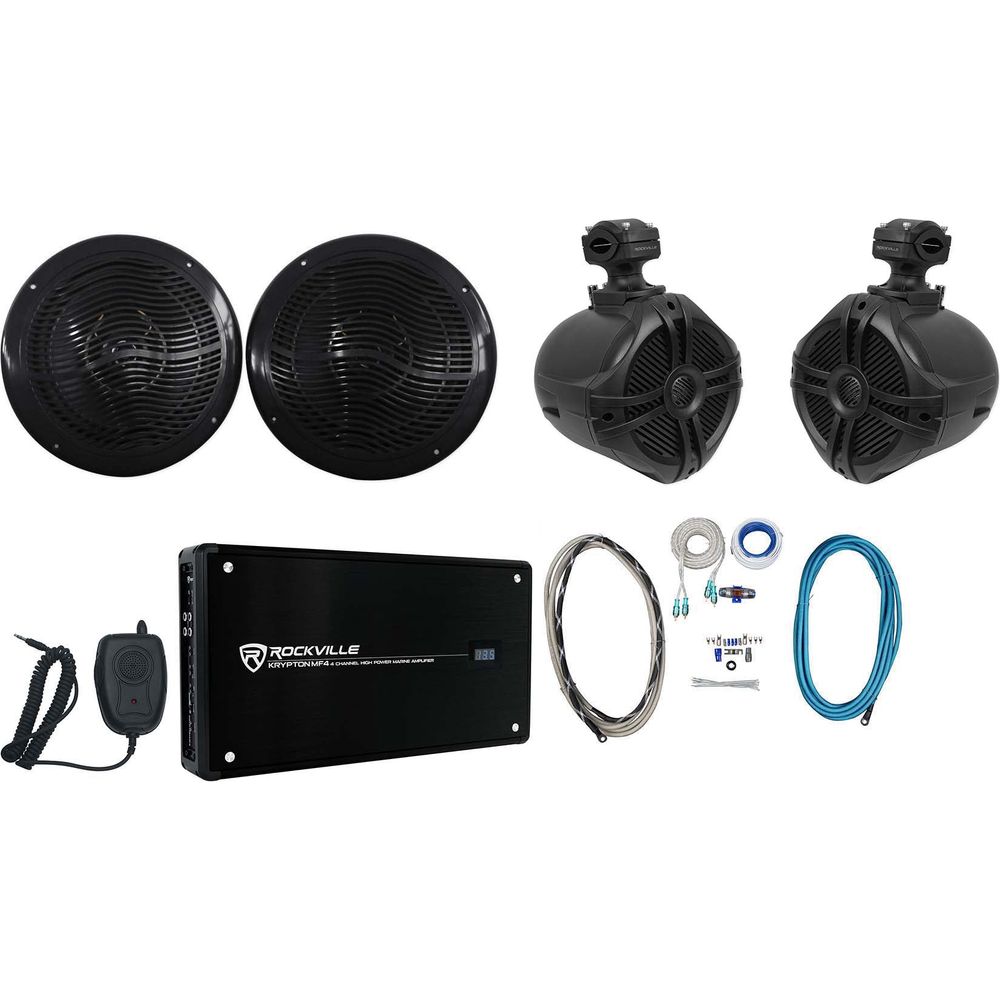 RMC80B 8" 800W Marine Speakers+RWB70B Wakeboards+Amplifier+Amp Kit