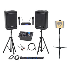 Samson 6" Portable YouTube Karaoke Machine/System+2 Mics+6-Ch Mixer+Tablet Stand