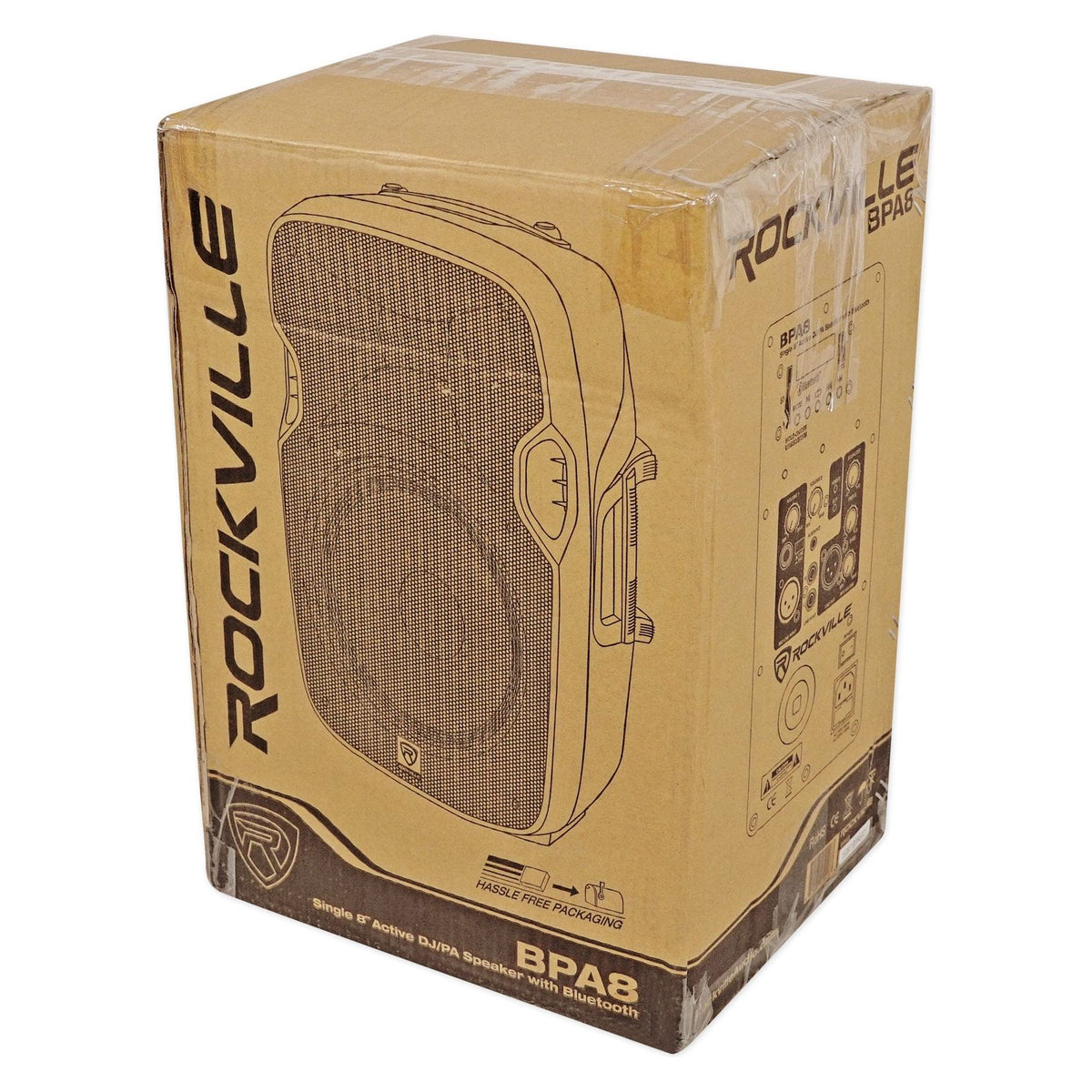 (2) BPA8 300 Watt 8" Powered Speakers+Mackie 5-Channel Mixer+Cables