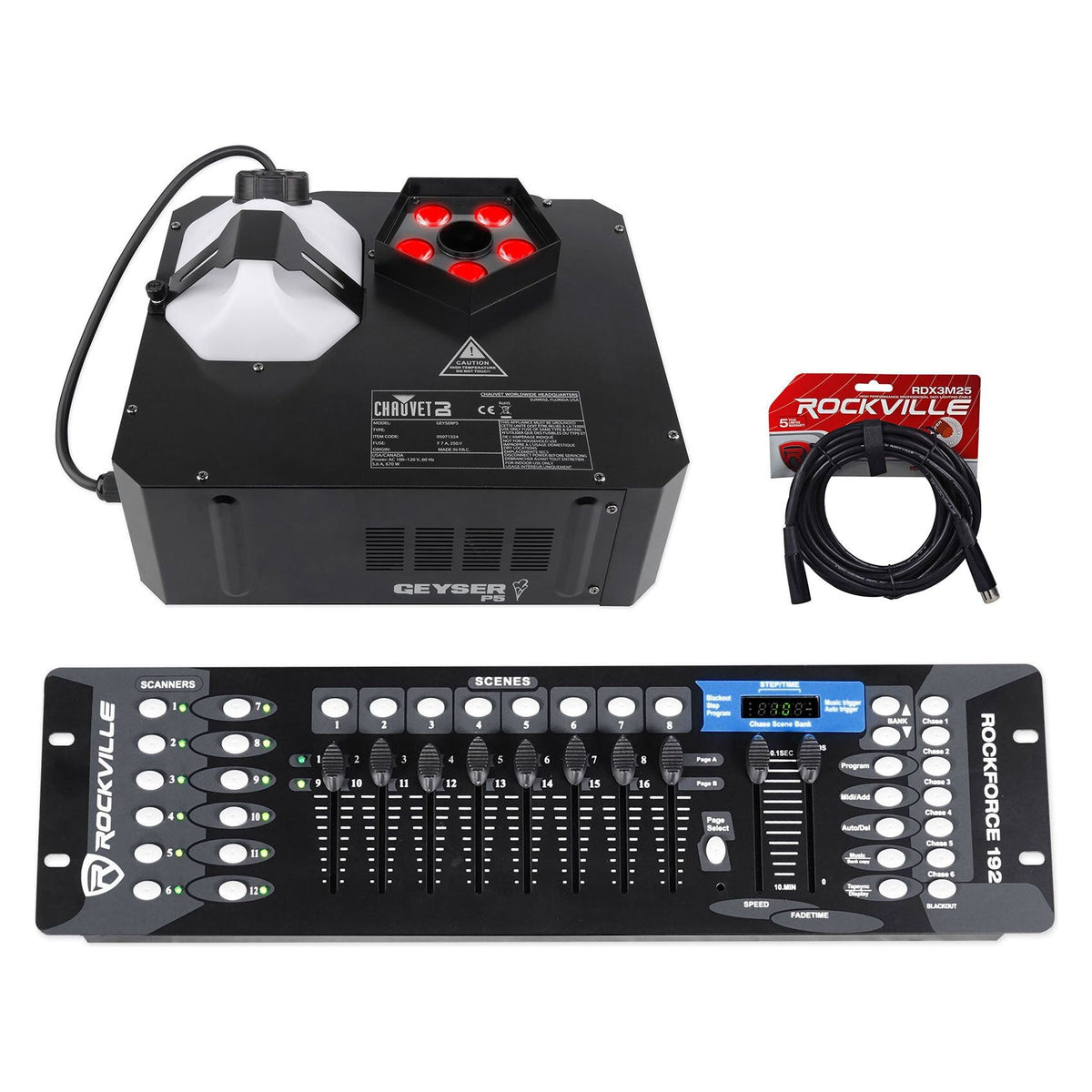 Geyser P5 Fog Machine + 192-Ch DMX Controller