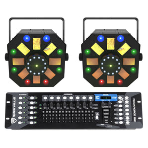 (2) Chauvet DJ Swarm Wash FX ILS RGBAW+UV LED Derby/Laser Lights+DMX Controller