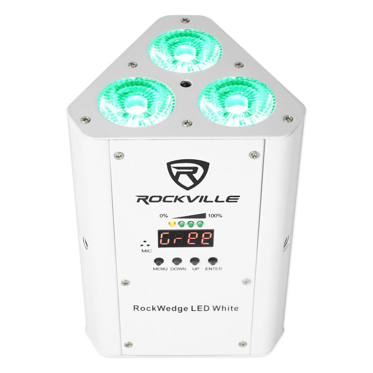 (6) RockWedge LED White Battery Powered Lights+Wireless DMX Controller