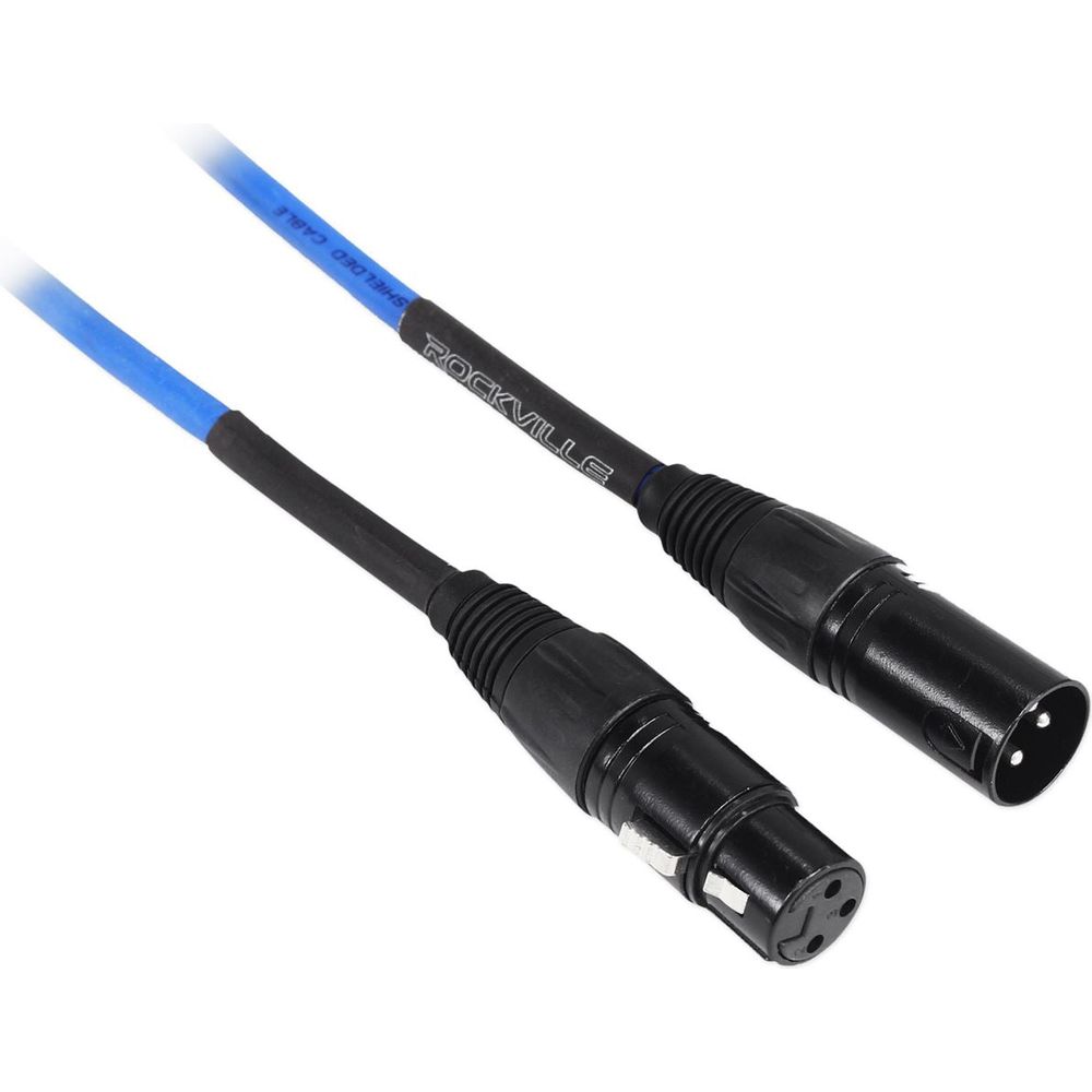 4 3' Female to Male REAN XLR Mic Cable (2 Red and 2 Blue)