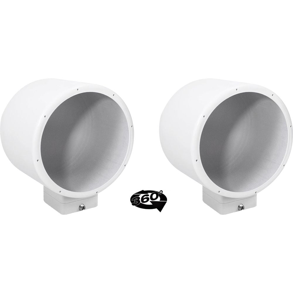 MAC80W White 7.7" Tower Speaker Pods 2-Pack + MAC360W Swivel Clamps Bundle