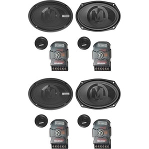 2) Pairs Memphis Audio PRX690C 6x9" 120 Watt Car Component Speakers w/Crossovers