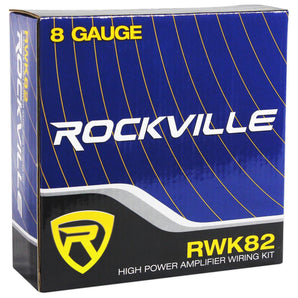 Rockville K5 W8K5S4 8" 800w 4 Ohm Car Audio Subwoofer+Mono Amplifier+Amp Kit