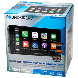 Soundstream VRCPAA-70M 7" Carplay/Android/Bluetooth Monitor Receiver+Backup Cam
