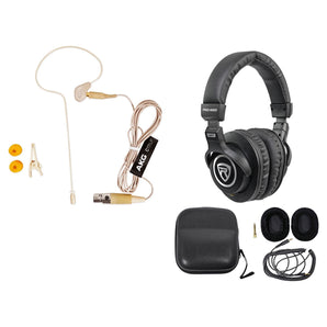 AKG C111 LP Ear-Hook Ear-Set Microphone Mic+Windscreen+Carry Pouch+Headphones