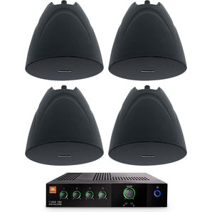 JBL CSMA 180 Commercial 70v Amplifier+(4) Black 5.25" Hanging Pendant Speakers