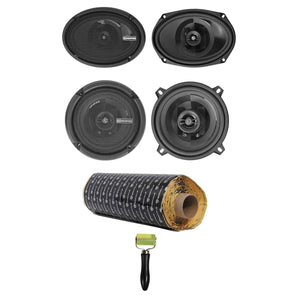 2) Memphis Audio PRX6902 6x9"+5.25" Car Audio Coaxial Speakers+Rockmat Sound Kit