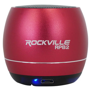Rockville RPB2-RED Handheld Portable Bluetooth Speaker Great Sound+Wireless Link