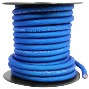 Rockville R4G40-BLUE 4 AWG Gauge 40 Foot Car Amp Power / Ground Wire Spool