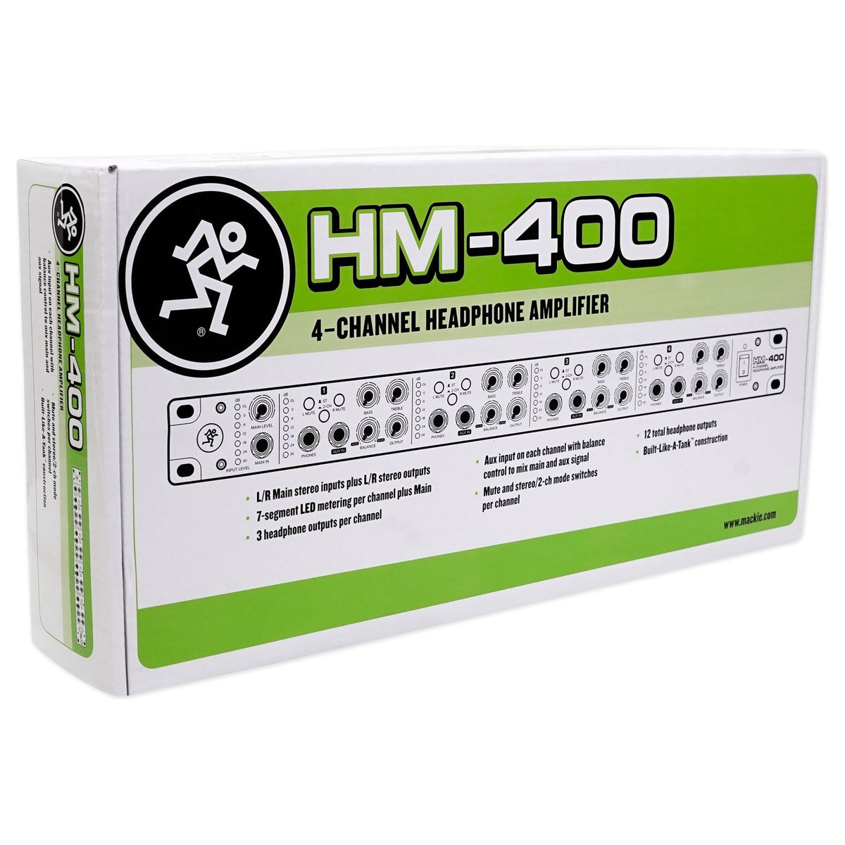 Mackie HM-400 Pro Rackmount 4-Channel Headphone Amplifier w/12 Headphone outputs
