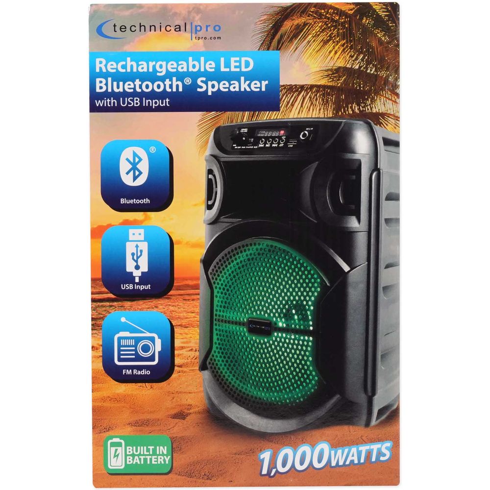 (2) BOOM8 Wireless TWS Portable 8" LED Party Speakers w/Bluetooth