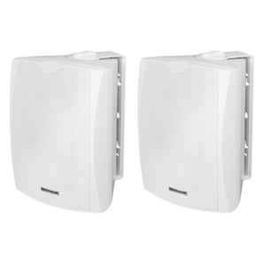 2) Rockville WET-5W 70V 5.25" IPX55 White Commercial Indoor/Outdoor Wall Speakers