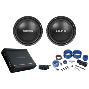 2) Memphis Audio SRX1240 12" 500w SRX Car Subwoofers Subs+Mono Amplifier+Amp Kit