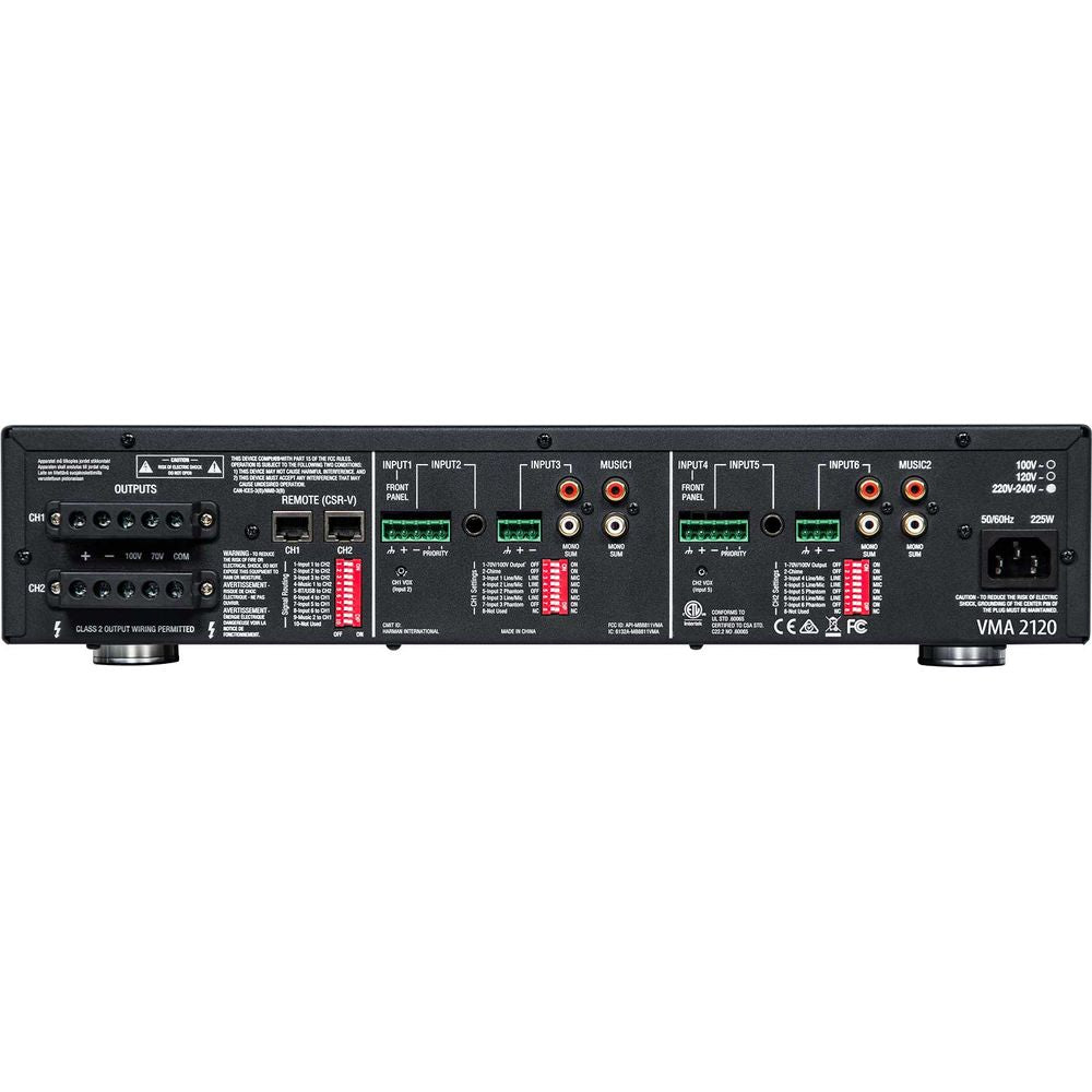VMA2120 2-Channel Amplifier + (10) RockSlim 70B Black Wall Speakers