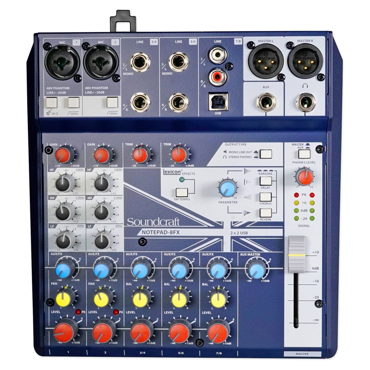 Notepad-8FX 8-Channel Mixer Bundle with USB, Effects, Cables & Headphones