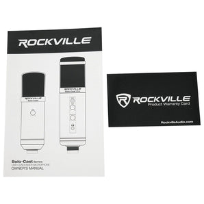 Rockville Solo-Cast USB Recording Studio Microphone Mic+Dual Desktop Stand