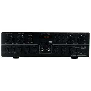 Technical Pro RX4CH 4 Channel 8 Speaker Bluetooth Home Audio Receiver+Mic Inputs