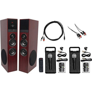 Rockville All-in-one Bluetooth Home Theater/Karaoke Machine System+Subs+(2) Mics