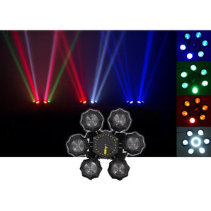 Chauvet DJ Helicopter Q6 DMX Rotating Dance Floor Effect Light + Remote + Cable