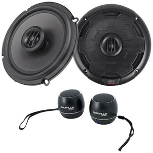 Pair MTX THUNDER65 6.5" 240w 2-Way Car Speakers+(2) Portable Bluetooth Speakers