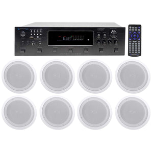 Technical Pro 6000w (6) Zone, Home Theater Bluetooth Receiver+(8) 8" Speakers