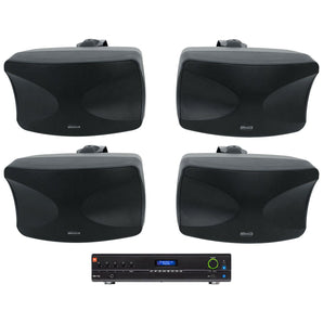 JBL VMA1120 Commercial 70v Bluetooth Amplifier+(4) Indoor/Outdoor Black Speakers
