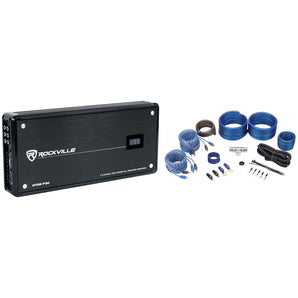 Rockville ATOM P30 2400w 4-Channel Marine/ATV/Car Amplifier+Volt Meter+Amp Kit