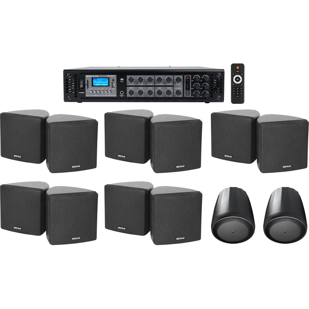 Cube 70V Black 10-Pack + Control 65P/T Black 2-Pack + RCS180-6 Bundle
