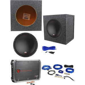 MTX 3510-04 10" 500w Subwoofer+Sealed Sub Box Enclosure+Amplifier+Amp Wire Kit