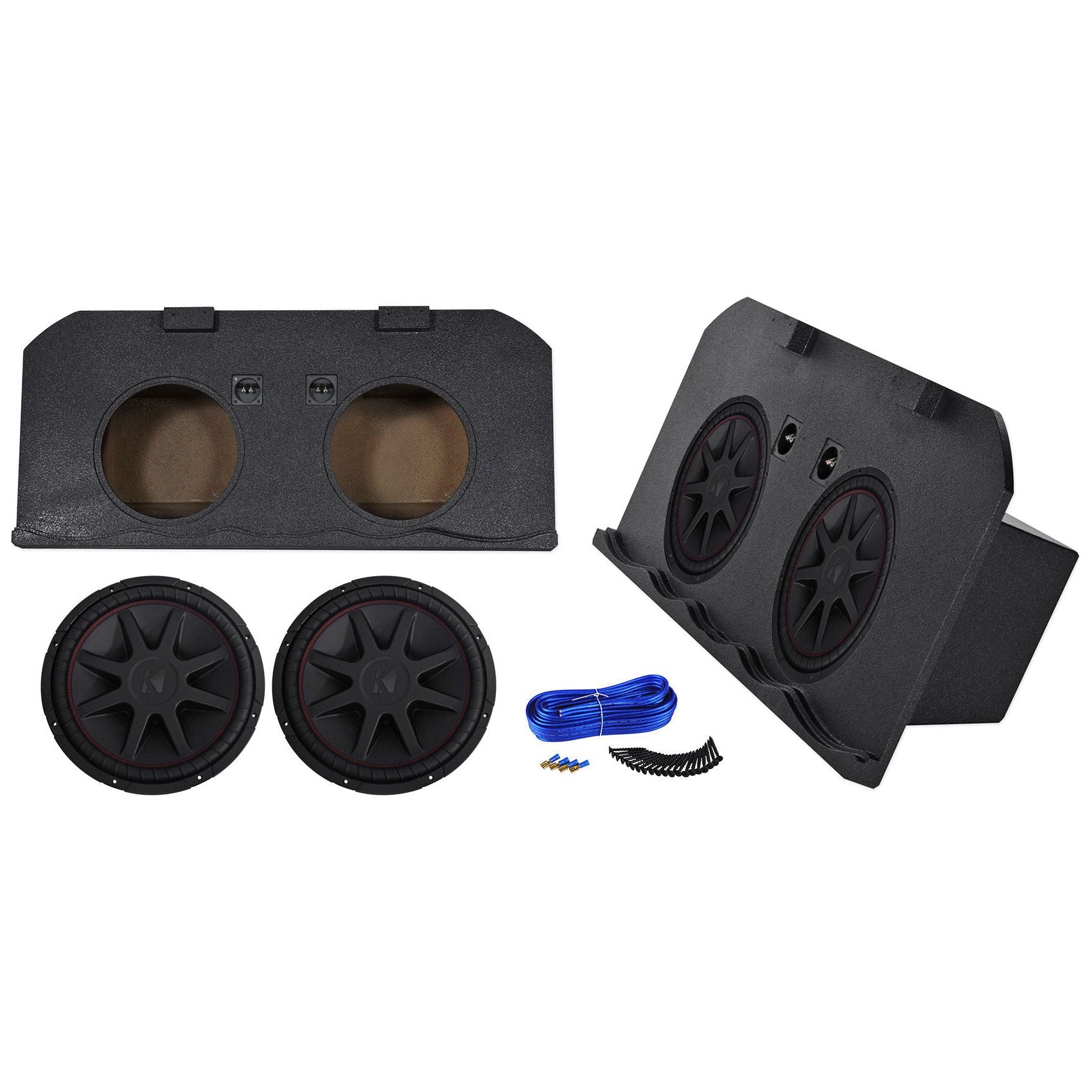 Dual 15" Kicker Subwoofers+ Sub Box For 0213 Chevy Avalanche+Cadillac
