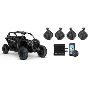 Can-Am Maverick (4) 8" Tower Speakers+4-Channel Amplifier+Bluetooth Controller